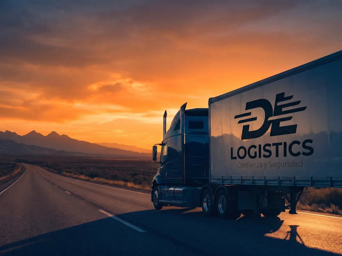 Tráiler de carga DL Logistics en carretera